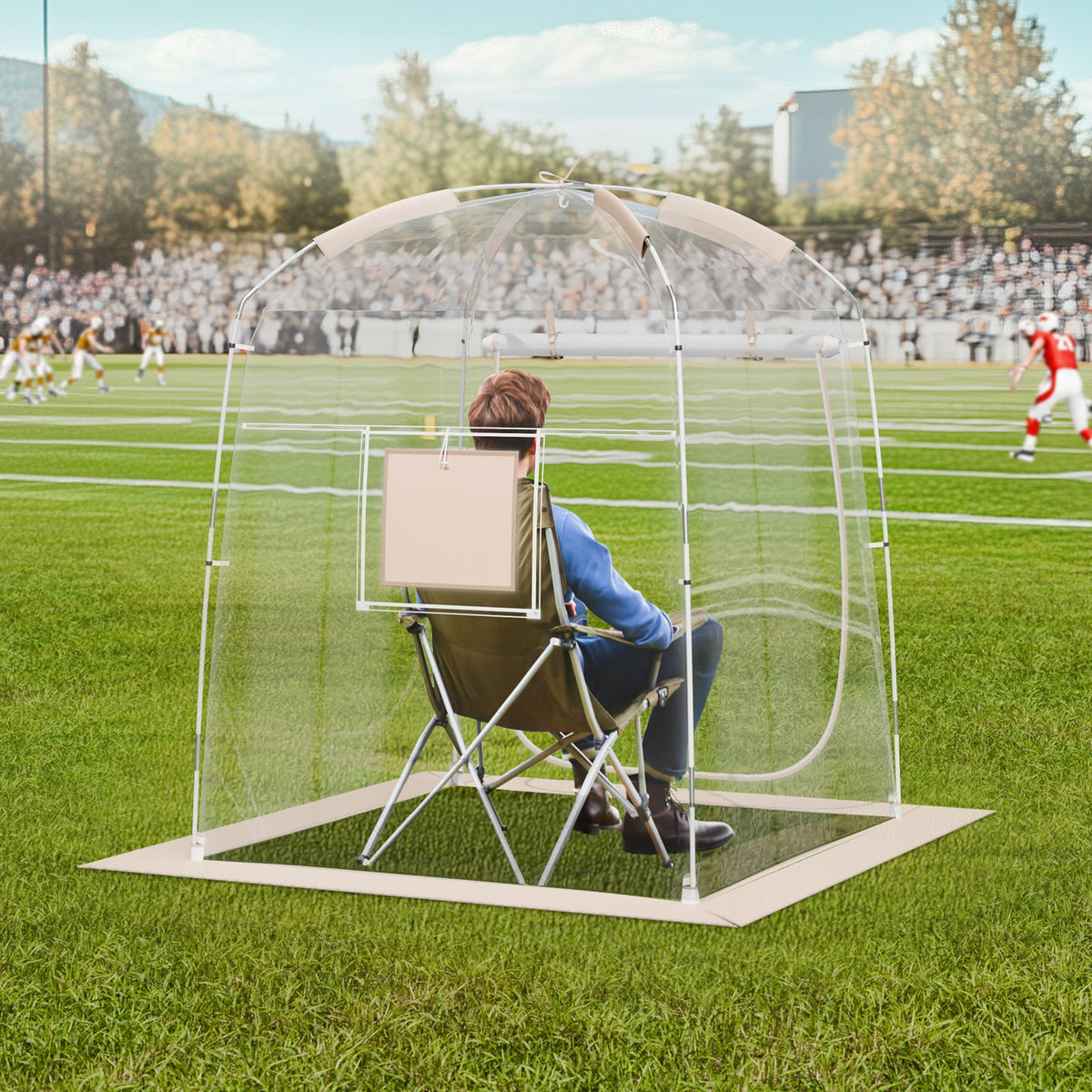 VEVOR Sports Tent, 1 Person, Instant Tent Shelter Weatherproof Pod, Outdoor Bubble Clear View Tent, Climate Canopy Shelter for Soccer, Football, Softball & Other Sporting Events, Parades, and Fishing - BWZPDRZTMFX5QJU6SV0 - view 9