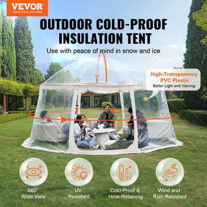 VEVOR Sports Tent, 12-15 People, Instant Pop-Up Tent Shelter Weatherproof Pod, Outdoor Bubble Clear View Tent, Climate Canopy Shelter for Soccer, Football, Softball & Other Sporting Events and Parades - BWZPDXZTMYX1VWKNVV0 - view 3
