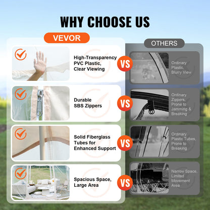 VEVOR Sports Tent, 12-15 People, Instant Pop-Up Tent Shelter Weatherproof Pod, Outdoor Bubble Clear View Tent, Climate Canopy Shelter for Soccer, Football, Softball & Other Sporting Events and Parades - BWZPDXZTMYX1VWKNVV0 - view 7