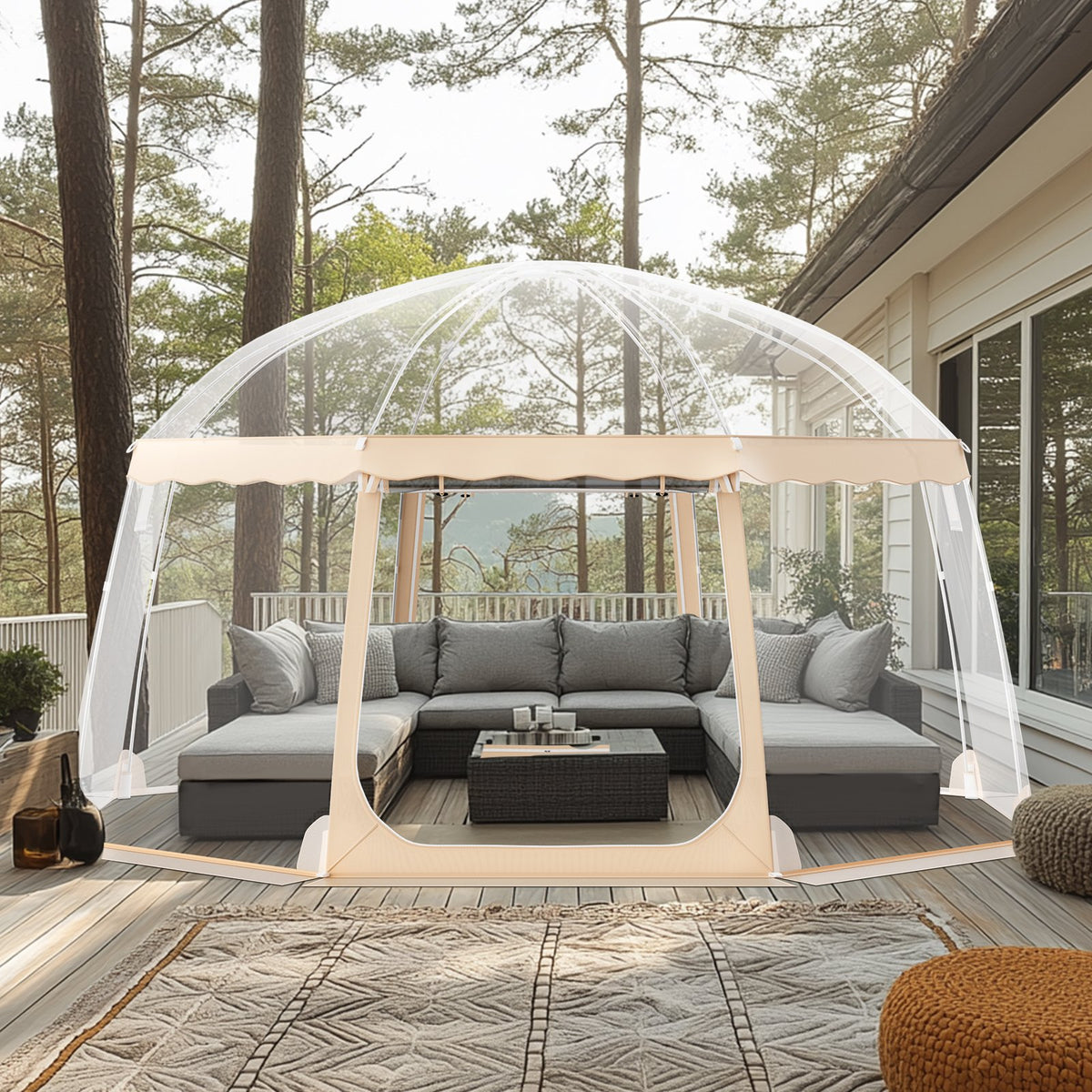 VEVOR Sports Tent, 12-15 People, Instant Pop-Up Tent Shelter Weatherproof Pod, Outdoor Bubble Clear View Tent, Climate Canopy Shelter for Soccer, Football, Softball & Other Sporting Events and Parades - BWZPDXZTMYX1VWKNVV0 - view 9