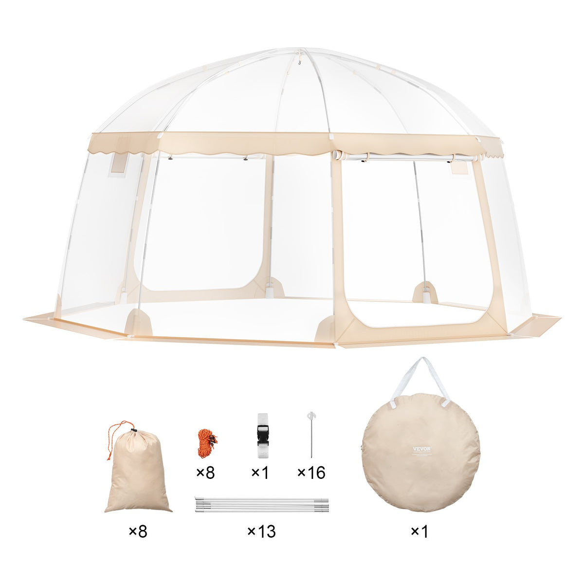 VEVOR Sports Tent, 12-15 People, Instant Pop-Up Tent Shelter Weatherproof Pod, Outdoor Bubble Clear View Tent, Climate Canopy Shelter for Soccer, Football, Softball & Other Sporting Events and Parades - BWZPDXZTMYX1VWKNVV0 - view 10