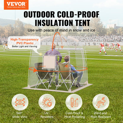 VEVOR Sports Tent, 2-4 People, Instant Tent Shelter Weatherproof Pod, Outdoor Bubble Clear View Tent, Climate Canopy Shelter for Soccer, Football, Softball & Other Sporting Events, Parades, Fishing - BWZPXXZTMFX7NR4TJV0 - view 3