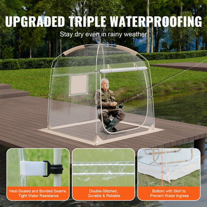 VEVOR Sports Tent, 2-4 People, Instant Tent Shelter Weatherproof Pod, Outdoor Bubble Clear View Tent, Climate Canopy Shelter for Soccer, Football, Softball & Other Sporting Events, Parades, Fishing - BWZPXXZTMFX7NR4TJV0 - view 4