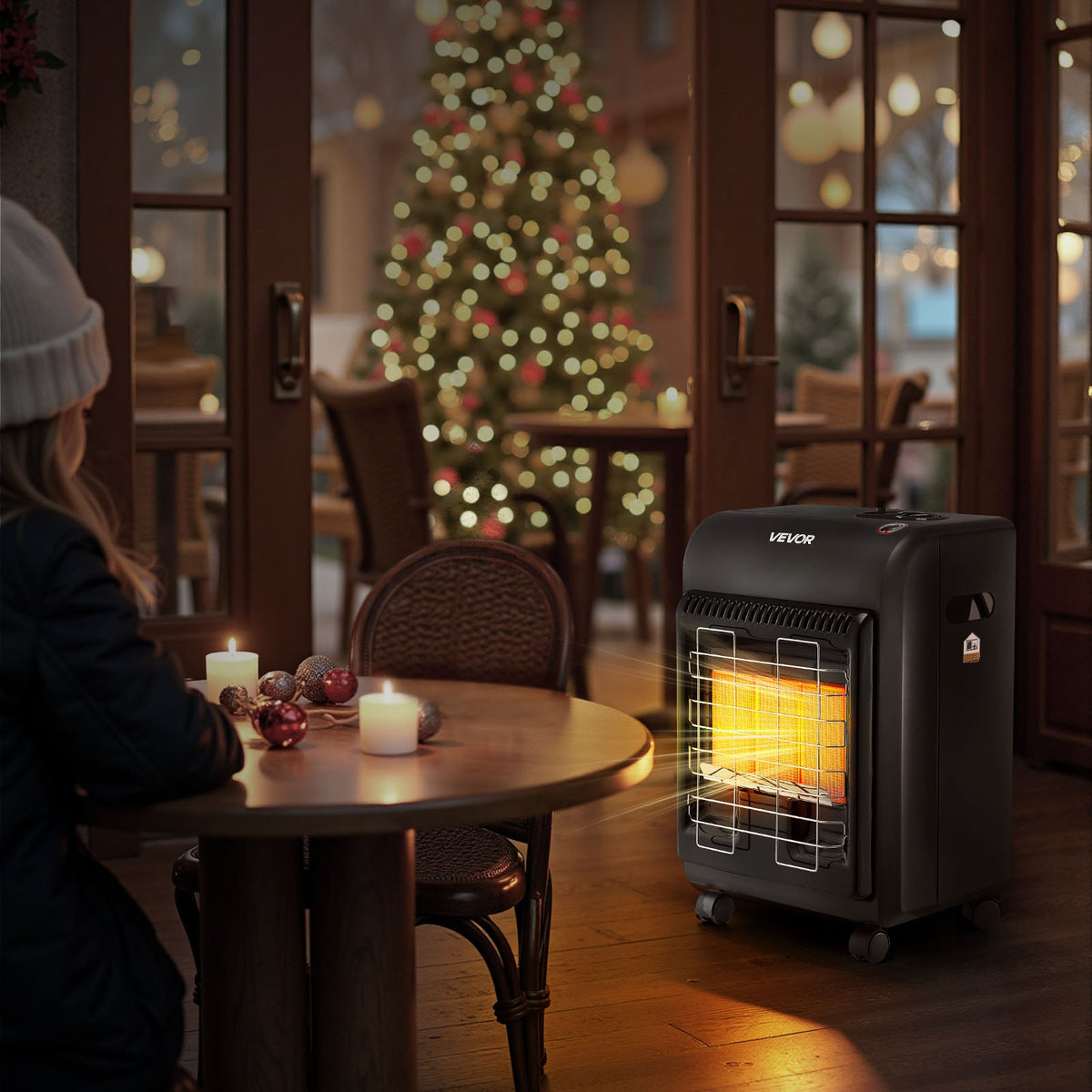 VEVOR Propane Heater, 6000 to 18000 BTU Propane Cabinet Heater with 3 Modes Temp Settings & Tip-over Protection, Garage Radiator Heat up to 450 Sq.Ft, for Camping,Garage, Patio,Indoor/Outdoor - BXBWJRQJS141S25Y9001V0 - view 9