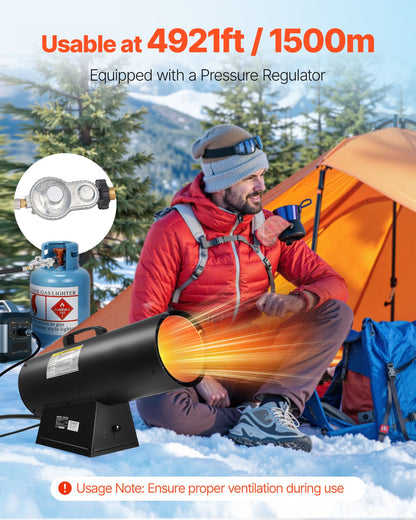 VEVOR Propane Heater, 125000BTU Forced Air Propane Heater with Stepless Temp Settings & security Protection, Portable Garage/Shop Barrel Heater for Garages, Job Sites,Indoor/Outdoor - BXBWJRQPTNFJ9XK7T001V1 - view 5