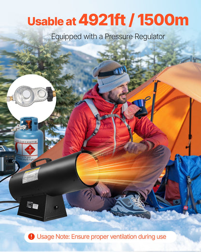 VEVOR Propane Heater, 100000BTU Forced Air Propane Heater with Stepless Temp Settings & security Protection, Portable Garage/Shop Barrel Heater for Garages, Job Sites,Indoor/Outdoor - BXBWJRQPTNFJTCOCY001V1 - view 5