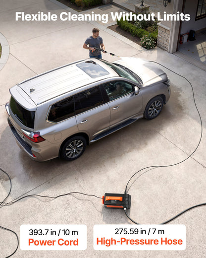 VEVOR Electric Pressure Washer, 2000 Max PSI 1.59 Max GPM, Portable Power Washer with 4 Nozzles, Metal Extension Wand, Built-in Carry Handle, Compact & Flexible for  Cars,Driveways,Patios,Fences,Home - BXDDGYQXJJLD4W2OG001V1 - view 7