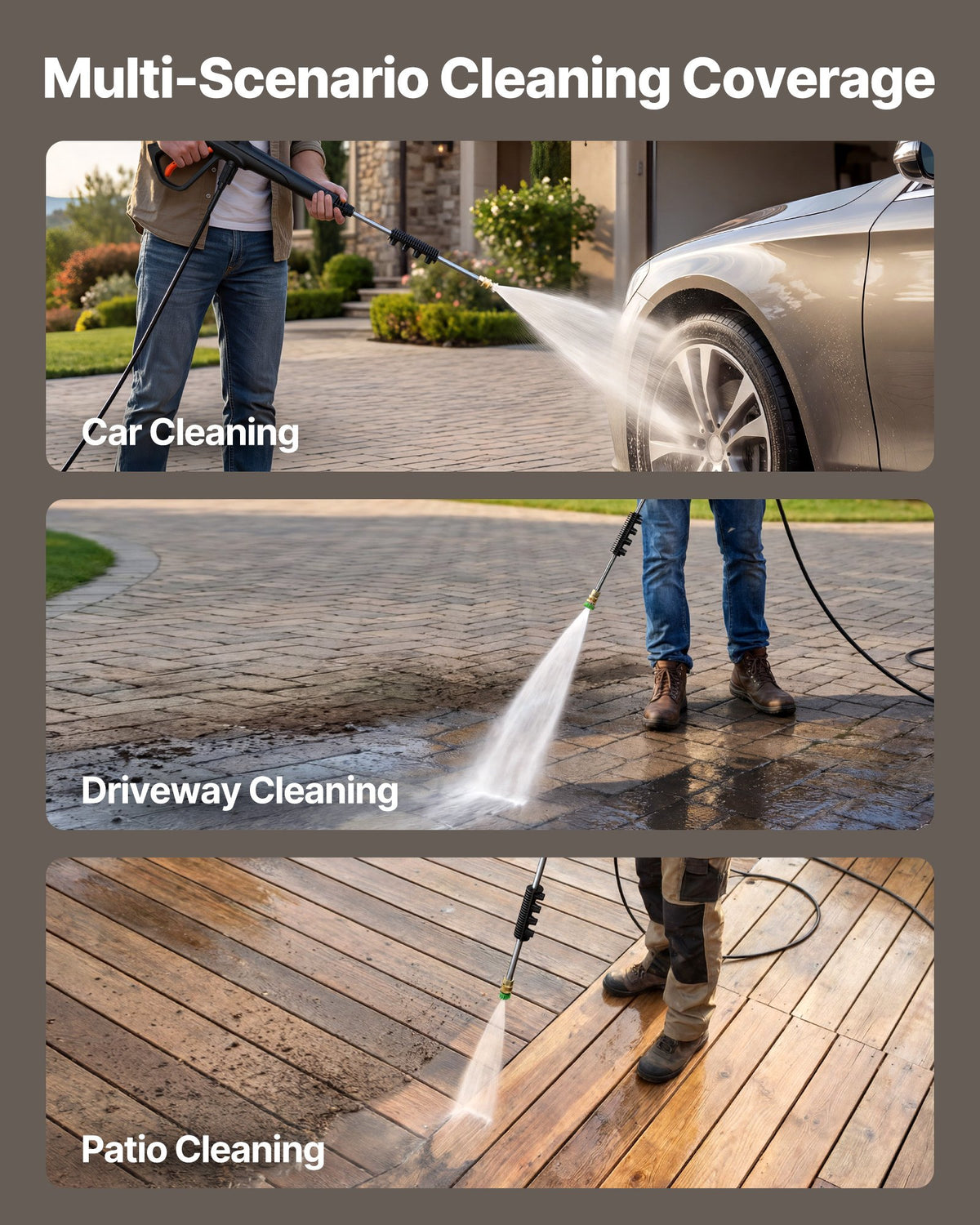 VEVOR Electric Pressure Washer, 1958 Max PSI 2.5 Max GPM, Portable Power Washer with 4 Nozzles, Metal Extension Wand, Commercial-Grade 5-Piston Plunger Pump, High Pressure for  Cars,Driveways,Patios - BXDDGYQXJJLDYW4ID001V1 - view 5