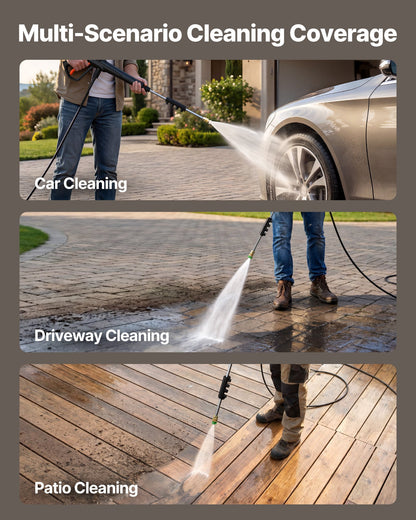 VEVOR Electric Pressure Washer, 1958 Max PSI 2.5 Max GPM, Portable Power Washer with 4 Nozzles, Metal Extension Wand, Commercial-Grade 5-Piston Plunger Pump, High Pressure for  Cars,Driveways,Patios - BXDDGYQXJJLDYW4ID001V1 - view 5