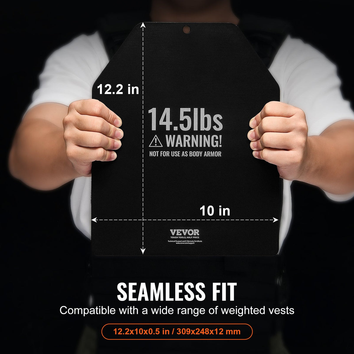 VEVOR Weight Vest Plates, 14.5 LB Pairs, Premium Steel Weighted plates, Contoured Ergonomic Fit – WODs, Additional Weight for Weight Vests, for Strength Training, Running, Fitness, Heavy Workouts - BXGBPBSP145LFBXJ5V0 - view 4