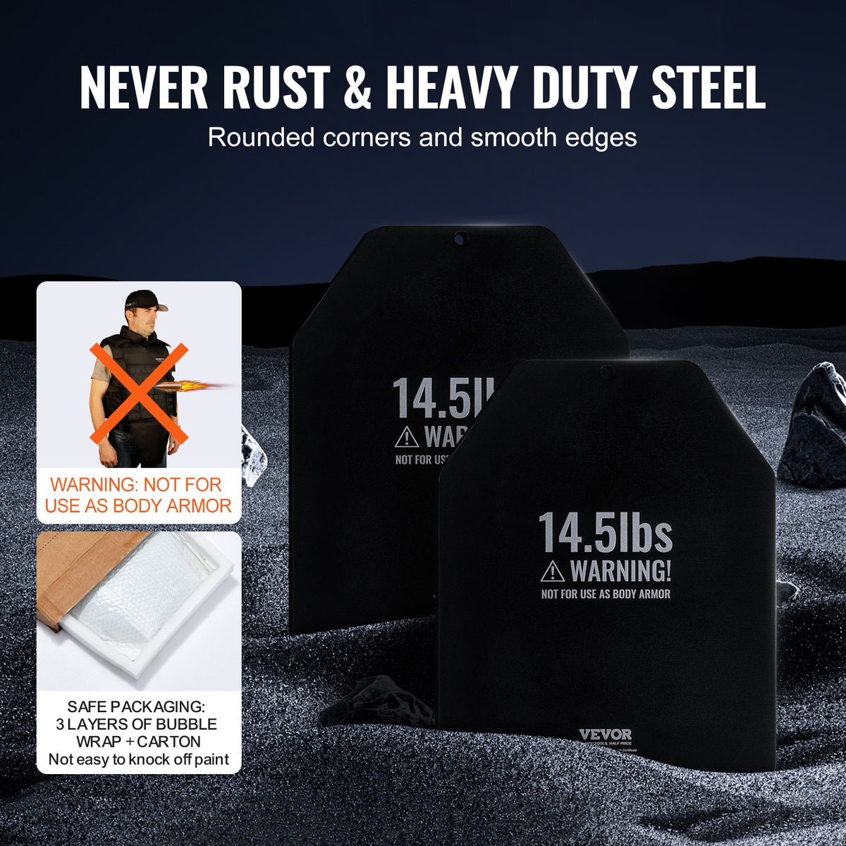 VEVOR Weight Vest Plates, 14.5 LB Pairs, Premium Steel Weighted plates, Contoured Ergonomic Fit – WODs, Additional Weight for Weight Vests, for Strength Training, Running, Fitness, Heavy Workouts - BXGBPBSP145LFBXJ5V0 - view 5