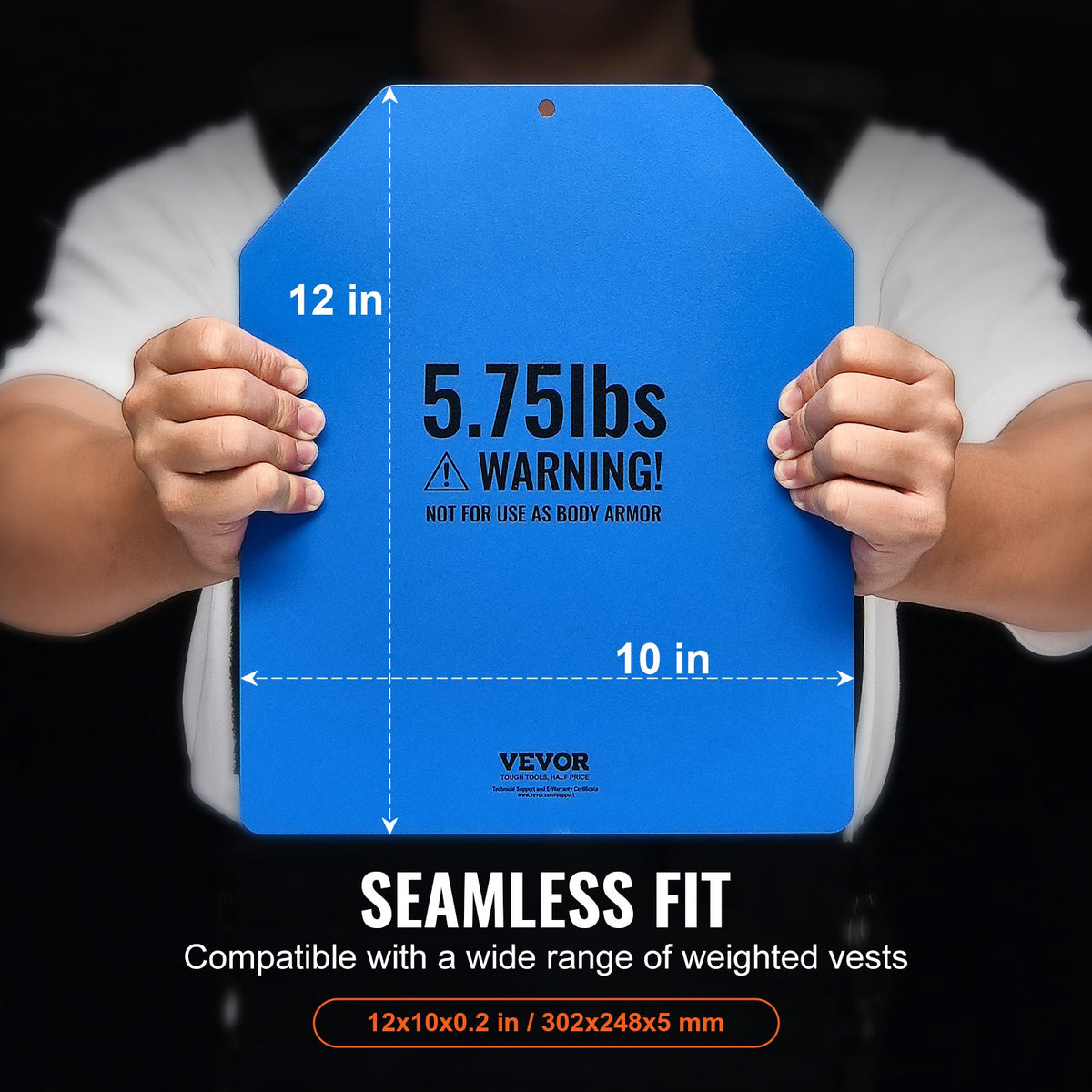 VEVOR Weight Vest Plates, 5.75 LB Pairs, Premium Steel Weighted plates, Contoured Ergonomic Fit – WODs, Additional Weight for Weight Vests, for Strength Training, Running, Fitness, Heavy Workouts - BXGBPBSP575LAIMTJV0 - view 4