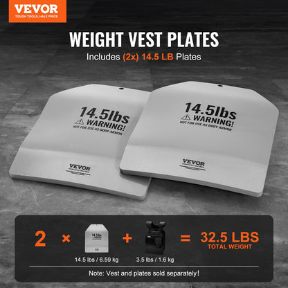 VEVOR Curved Weight Vest Plates, 14.5 LB Pairs, Premium Steel Weighted plates, Contoured Ergonomic Fit – WODs, Additional Weight for Weight Vests, for Strength Training, Running, Heavy Workouts - BXGBQBSP145L4KYMQV0 - view 3