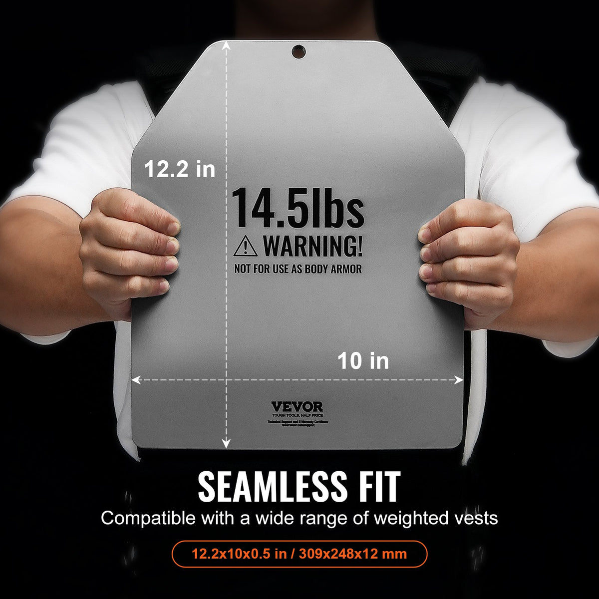 VEVOR Curved Weight Vest Plates, 14.5 LB Pairs, Premium Steel Weighted plates, Contoured Ergonomic Fit – WODs, Additional Weight for Weight Vests, for Strength Training, Running, Heavy Workouts - BXGBQBSP145L4KYMQV0 - view 4