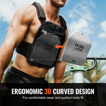 VEVOR Curved Weight Vest Plates, 14.5 LB Pairs, Premium Steel Weighted plates, Contoured Ergonomic Fit – WODs, Additional Weight for Weight Vests, for Strength Training, Running, Heavy Workouts - BXGBQBSP145L4KYMQV0 - view 5