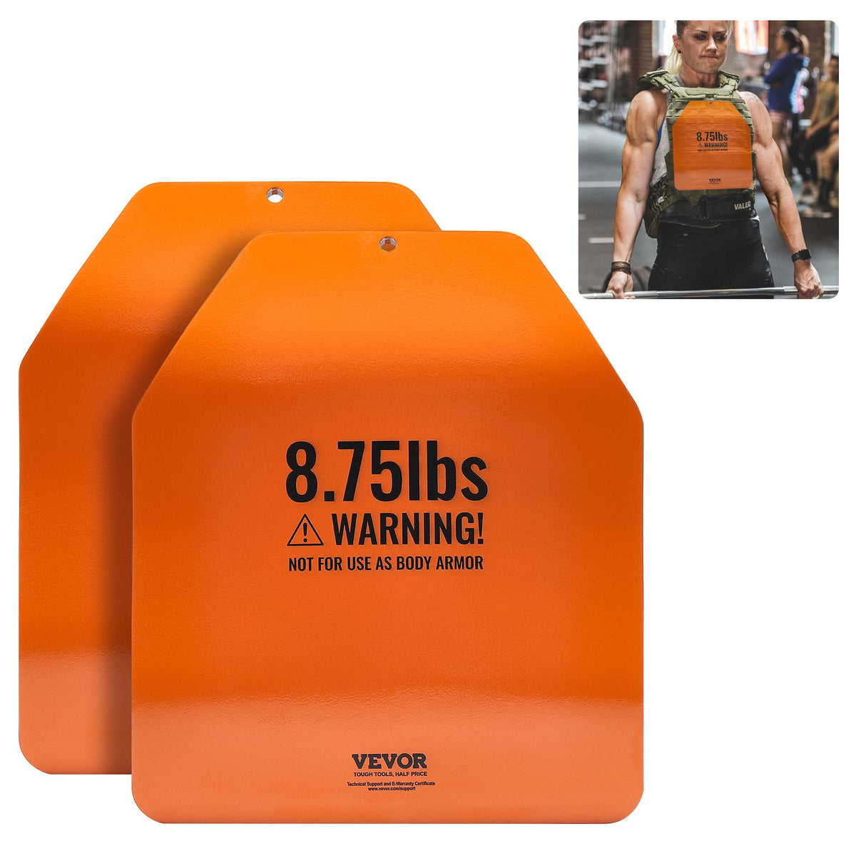 VEVOR Curved Weight Vest Plates, 8.75 LB Pairs, Premium Steel Weighted plates, Contoured Ergonomic Fit – WODs, Additional Weight for Weight Vests, for Strength Training, Running, Heavy Workouts - BXGBQBSP875LGSYIEV0 - view 1