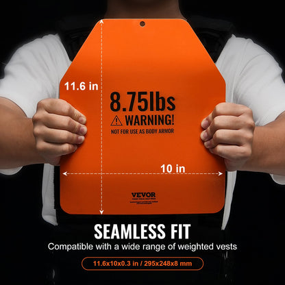 VEVOR Curved Weight Vest Plates, 8.75 LB Pairs, Premium Steel Weighted plates, Contoured Ergonomic Fit – WODs, Additional Weight for Weight Vests, for Strength Training, Running, Heavy Workouts - BXGBQBSP875LGSYIEV0 - view 4