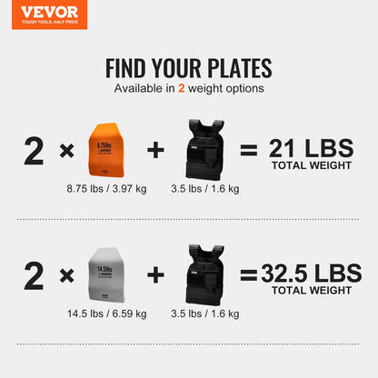 VEVOR Curved Weight Vest Plates, 8.75 LB Pairs, Premium Steel Weighted plates, Contoured Ergonomic Fit – WODs, Additional Weight for Weight Vests, for Strength Training, Running, Heavy Workouts - BXGBQBSP875LGSYIEV0 - view 8