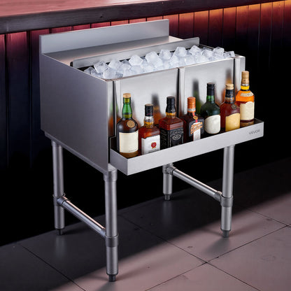 VEVOR Stainless Steel Bottle Holder, 24 Inch Bar Speed Rail, Liquor Bottle Holder Rack with Bolt-On Mounting & Hook-On Mounting, Wall Mounted Syrup Rack for Kitchen, Bar, Restaurant, Pub, Silver - BXGCBCPJQZJJX28OV001V0 - view 9