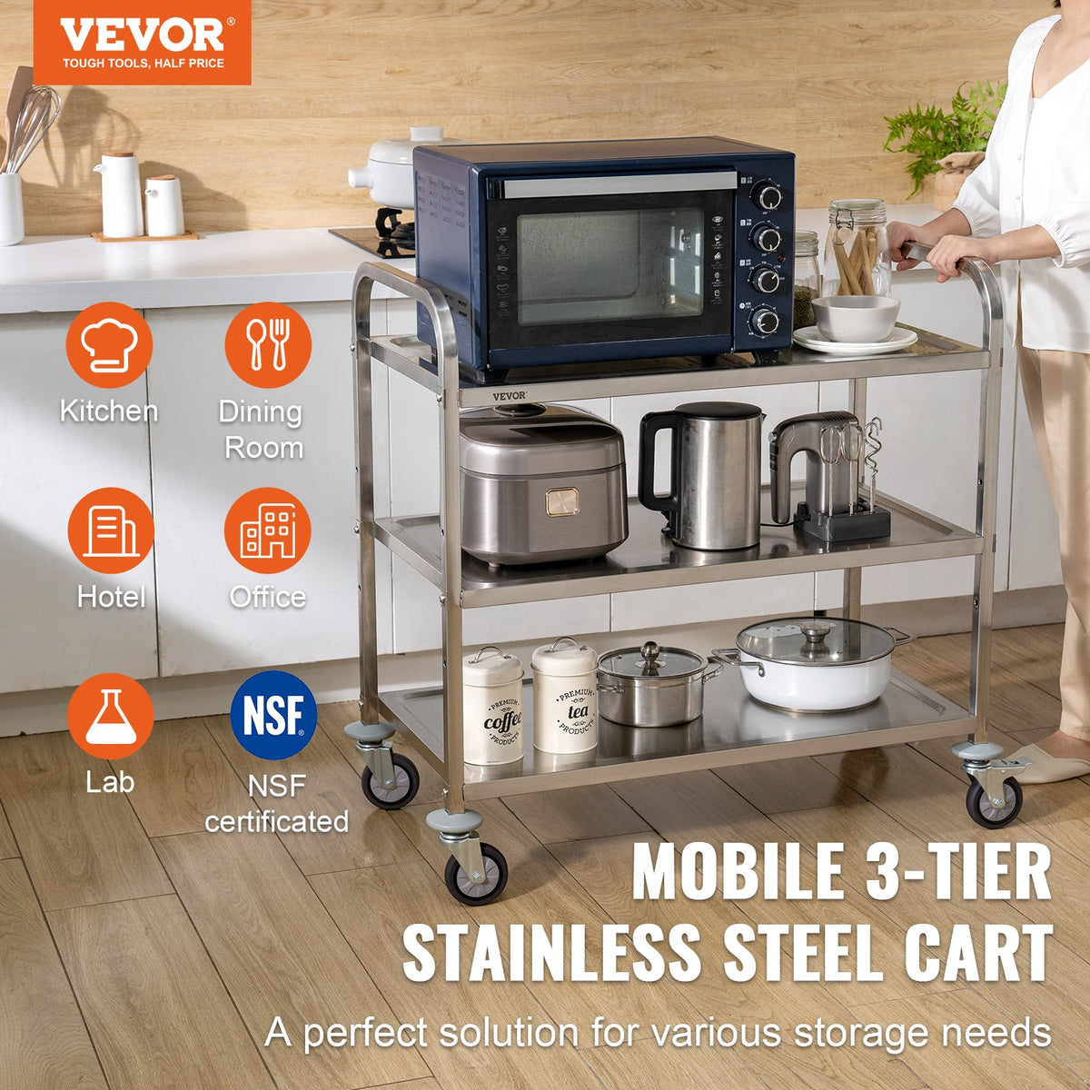 VEVOR Lab Carts - Select Your Configuration - BXGCFTCCB374XSWSCV0 - view 2