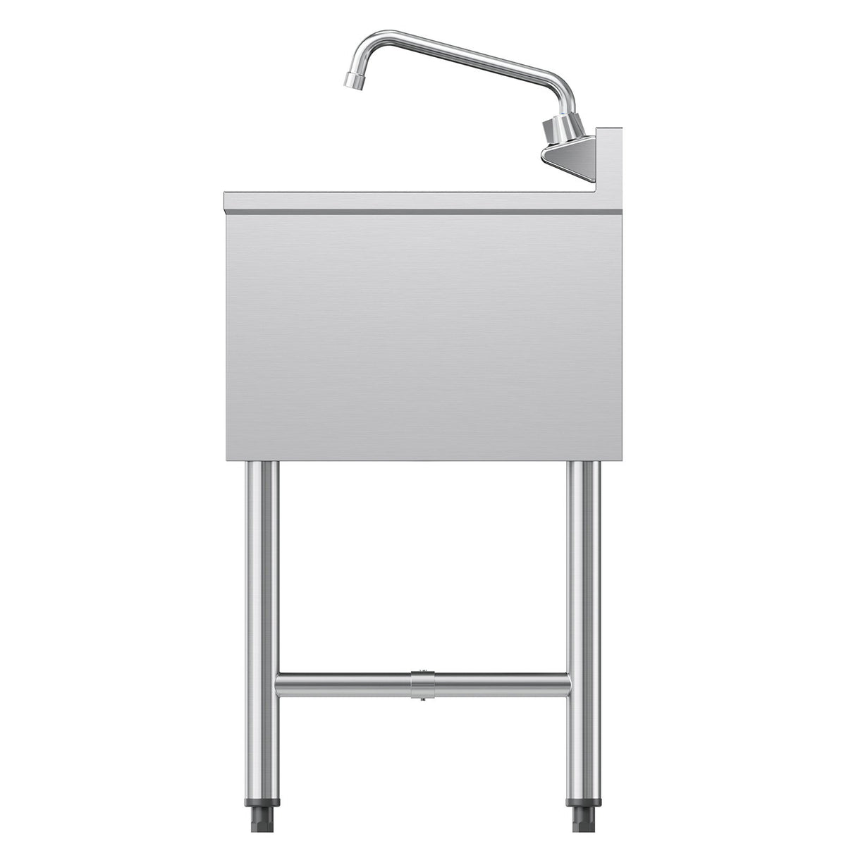 VEVOR 3 Compartment Sink, 18-Gauge 304 Stainless Steel, 10" x 14" x 10" Bowl Size, 3 Bay Commercial Under Bar Sink with Double Drainboard and Backsplash for Kitchen, Restaurant, Food Truck & Home Use - BXGDLSSCMSSCQUJRL001V0 - view 10