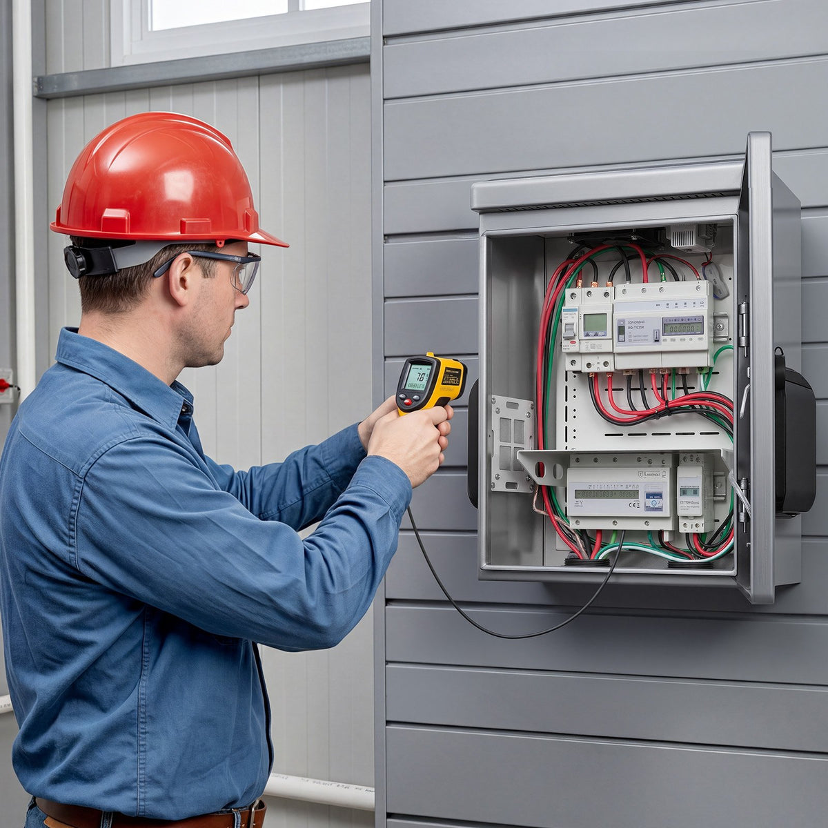 VEVOR Outdoor Electrical Box, 20 x 16 x 8 in, Stainless Steel Ventilated Electrical Enclosure with Thermostat and Fan, Rain Hood, Hinge Connection, IP65 Waterproof Junction Box, Wall/Pole Mounted, - BXGDQX20168IUL8ZJ001V7 - view 9