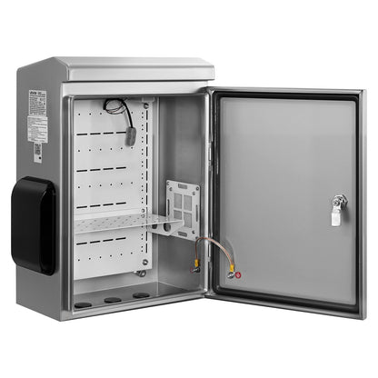 VEVOR Outdoor Electrical Box, 20 x 16 x 8 in, Stainless Steel Ventilated Electrical Enclosure with Thermostat and Fan, Rain Hood, Hinge Connection, IP65 Waterproof Junction Box, Wall/Pole Mounted, - BXGDQX20168IUL8ZJ001V7 - view 10