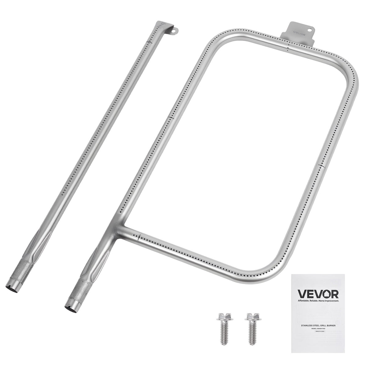 VEVOR Grill Burner Tube for Weber Q3200, Q300 (2013 & earlier), Q320, Q3000 (2014 & newer), 23.75 inch 304 Stainless Steel Tube Burner for Weber 404341, 57060001, 586002, Replacement Part 60036, 80385 - BXGGRSQPX2379RGET001V0 - view 1