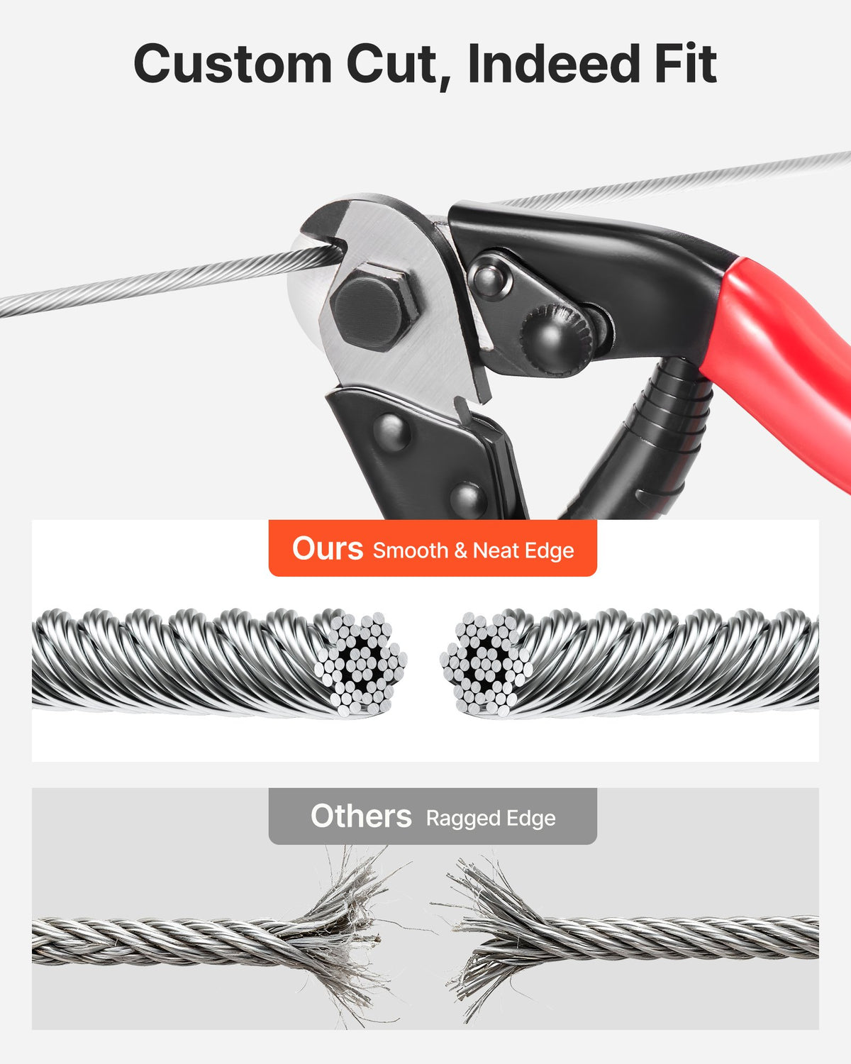 VEVOR 1/8 Inch Wire Rope Kit, 100 ft Length, 304 Stainless Steel Wire Cable with Cutter, 1600 lbs Breaking Strength, 7 x 7 Strands Construction, Steel Cable for Deck Railing System, Garden Trellis - BXGGSSBXG304SDKE0002V0 - view 7