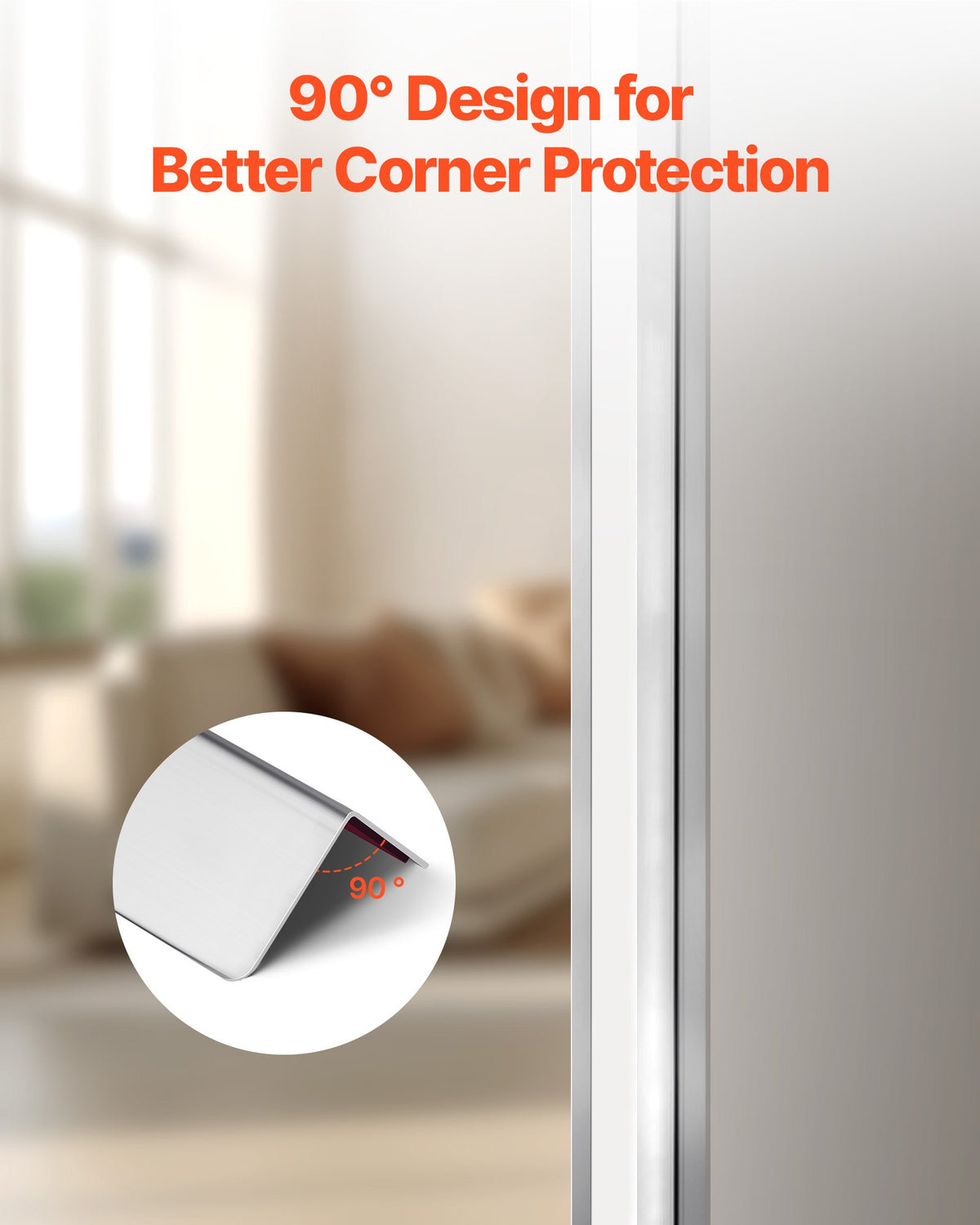 VEVOR Stainless Steel Wall Corner Protector, 1.5 x 1.5 x 48 inch, 10 Pack Metal Corner Guards, 304 Stainless Steel Edge Trim 90-Degree Angle for Home,Office,Commercial Wall Protection, with 3m Tape - BXGHJ11515INWZONI001V0 - view 5