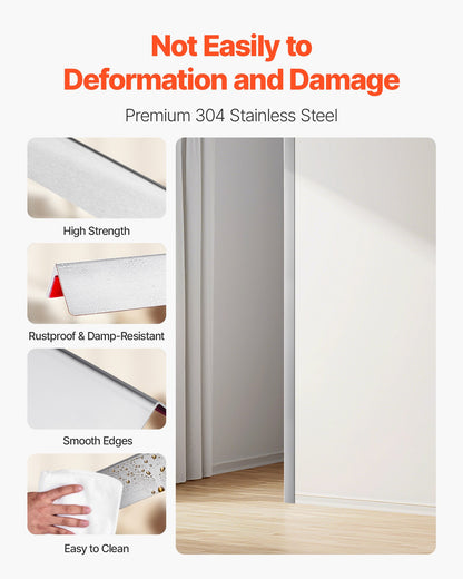 VEVOR Stainless Steel Wall Corner Protector, 2 x 2 x 48 inch, 10 Pack Metal Corner Guards, 304 Stainless Steel Edge Trim 90-Degree Angle for Home,Office,Commercial Wall Protection, with 3m Tape - BXGHJ1BXG10PET77V001V0 - view 4