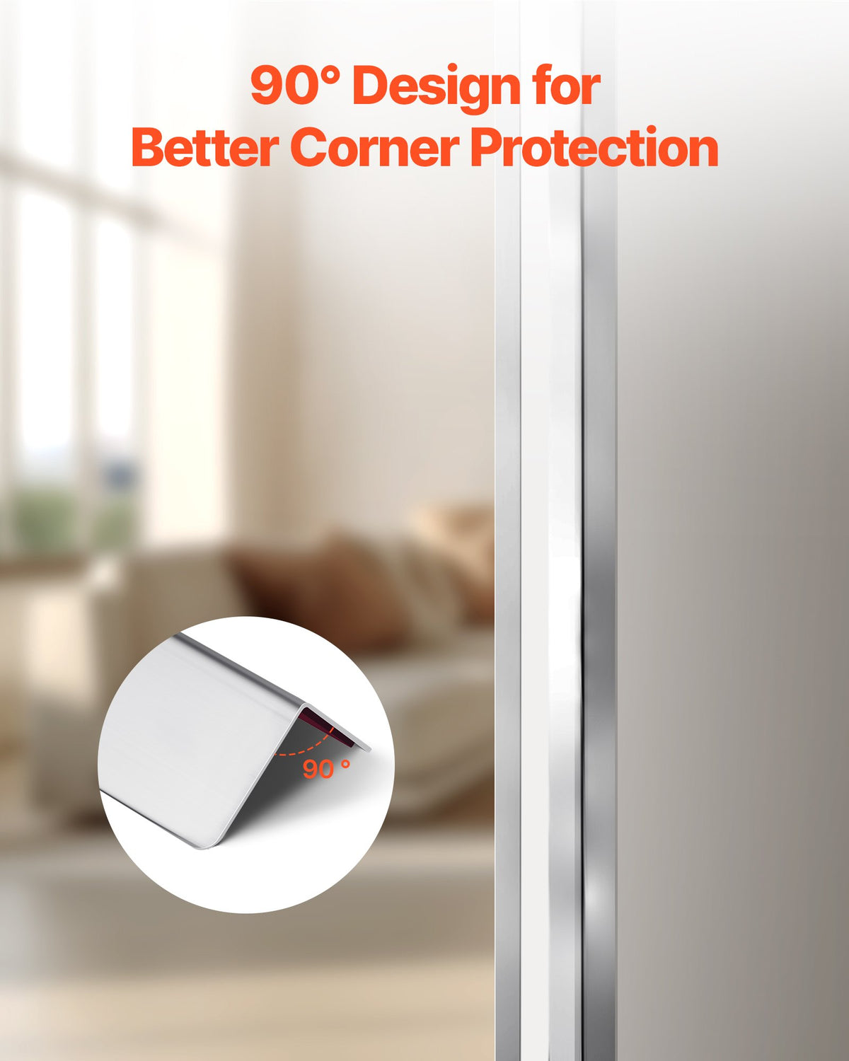 VEVOR Stainless Steel Wall Corner Protector, 2 x 2 x 48 inch, 10 Pack Metal Corner Guards, 304 Stainless Steel Edge Trim 90-Degree Angle for Home,Office,Commercial Wall Protection, with 3m Tape - BXGHJ1BXG10PET77V001V0 - view 5