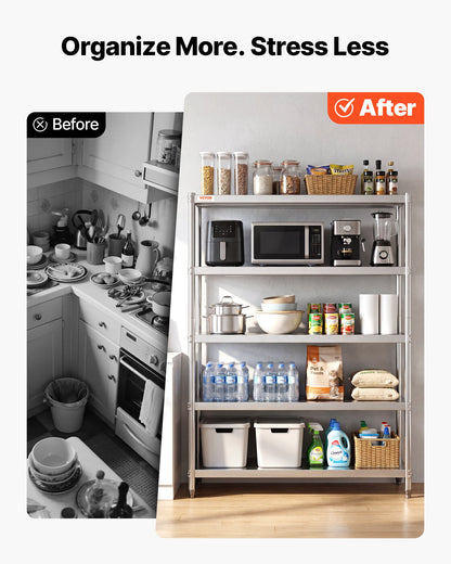 VEVOR Stainless Steel Shelving - Select Your Configuration - BXGHJ5C48X18.5YC1V0 - view 2
