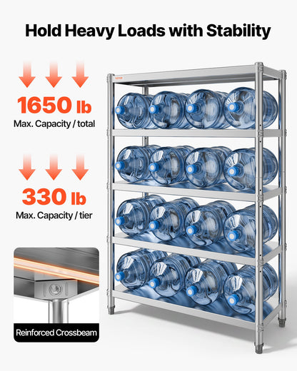 VEVOR Stainless Steel Shelving - Select Your Configuration - BXGHJ5C48X18.5YC1V0 - view 3
