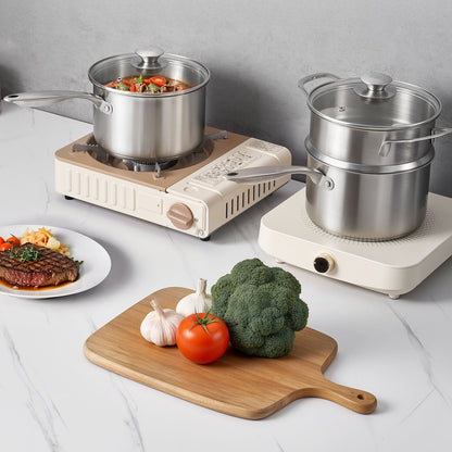 VEVOR 2.5 QT Saucepan with Steamer, Stainless Steel Saucepan with Glass Lid, Multipurpose Nonstick Stainless Steel Sauce Pot with Ergonomic Handle, Friendly for Oven, Dishwasher, Induction Cooker - BXGJG25QTDZL4LW30001V0 - view 9