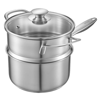 VEVOR 2.5 QT Saucepan with Steamer, Stainless Steel Saucepan with Glass Lid, Multipurpose Nonstick Stainless Steel Sauce Pot with Ergonomic Handle, Friendly for Oven, Dishwasher, Induction Cooker - BXGJG25QTDZL4LW30001V0 - view 10