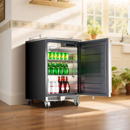 VEVOR Beer Kegerator, Triple Tap Commercial Draft Beer Dispenser for D system, Full Size Keg Refrigerator with 5lbs CO2 Tank, Hold 3 Sixth / 2 Slim / 3 Ball lock keg, 160L - BXGJSLSPJFPQ0H3CM001V1 - view 9