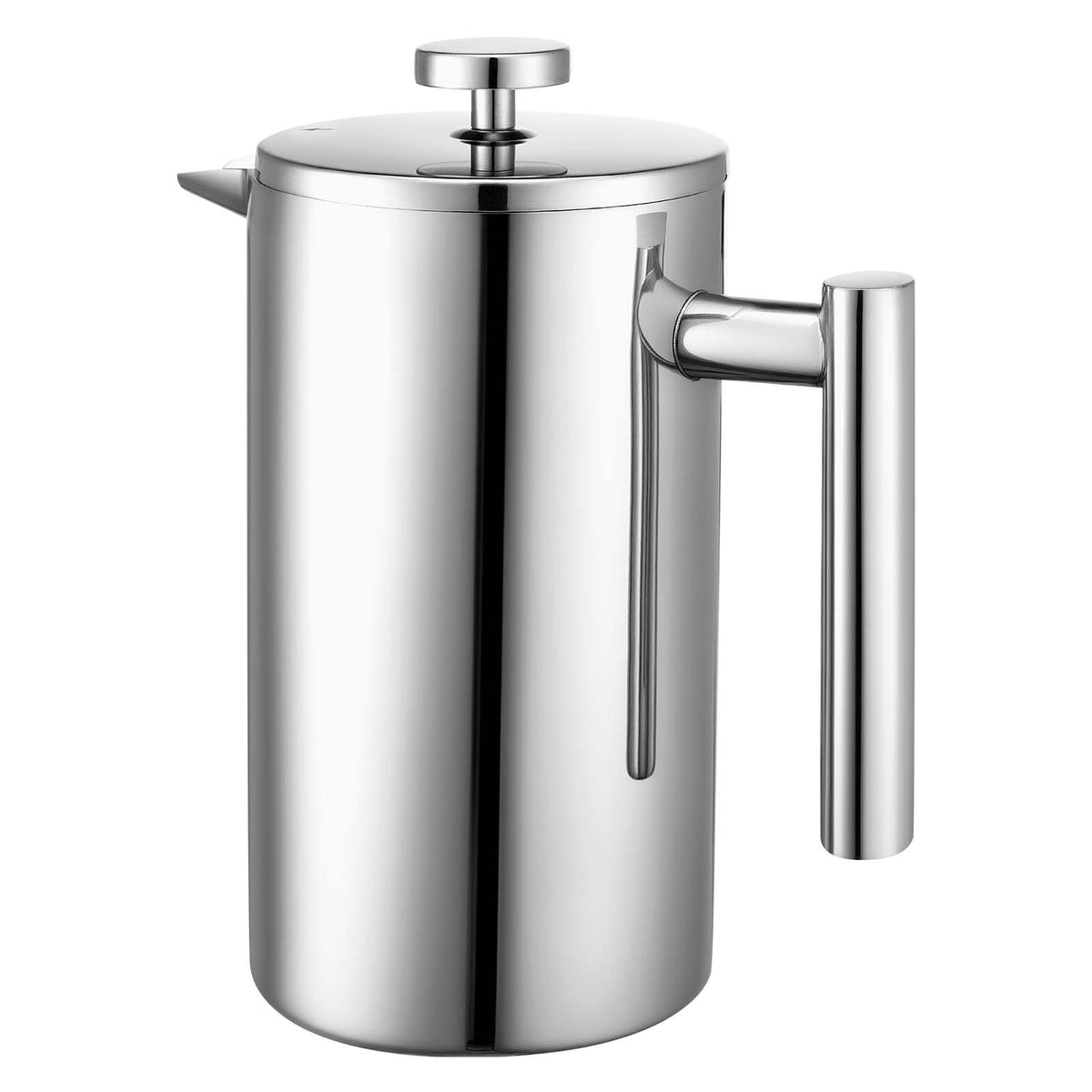 VEVOR French Press Coffee Maker, 34 Ounce 1 Liter Stainless Steel Coffee Press Tea Maker with Filter, Large Double Wall Insulated French Presses Cold Brew for Camping Travel Home Kitchen, Silver - BXGKFYHBXGYSZP2FL001V0 - view 10