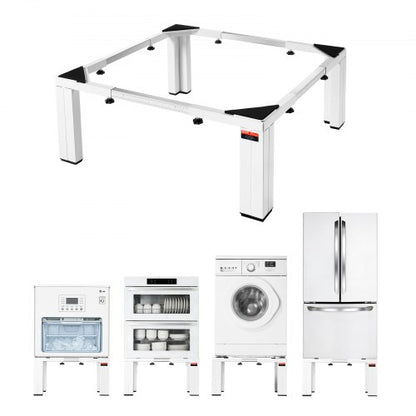 VEVOR Laundry Pedestal, 12 in Height, Washer and Dryer Pedestals with 1200 lbs Weight Load Capacity, 18.7-31 in Adjustable, Non-Slip Feet, Heavy-duty Steel Washing Machine Stand Universal Fit, White - BXGKSSZJBDL1KFCCH001V0 - view 2