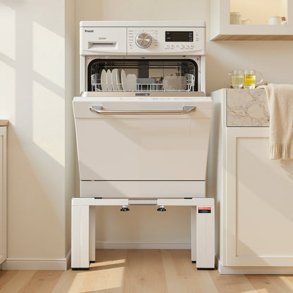 VEVOR Laundry Pedestal, 12 in Height, Washer and Dryer Pedestals with 1200 lbs Weight Load Capacity, 18.7-31 in Adjustable, Non-Slip Feet, Heavy-duty Steel Washing Machine Stand Universal Fit, White - BXGKSSZJBDL1KFCCH001V0 - view 9