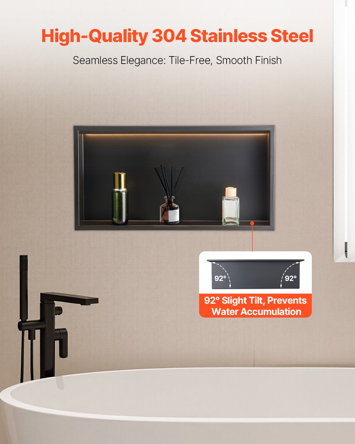 VEVOR Shower Niches - Select Your Configuration - BXGLYBKHS1C1RHCKZ001V7 - view 3