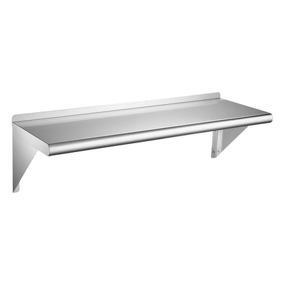 VEVOR Stainless Steel Shelf 12" x 36" Commercial Wall Mount Floating Shelf, Heavy-Duty Storage Rack with Brackets, 300LBS Strong Capacity, Easy to Clean, Suitable for Restaurant, Home Kitchen, Garage - BXGTJDXZCJK11A1VC001V0 - view 10