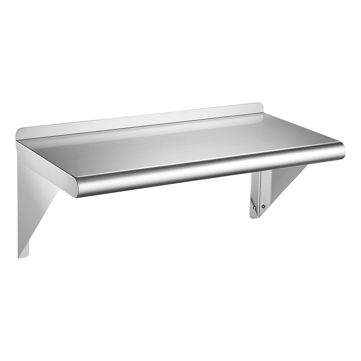 VEVOR Stainless Steel Shelf 12" x 24" Commercial Wall Mount Floating Shelf, Heavy-Duty Storage Rack with Brackets, 250LBS Strong Capacity, Easy to Clean, Suitable for Restaurant, Home Kitchen, Garage - BXGTJDXZCJK1FWSML001V0 - view 10