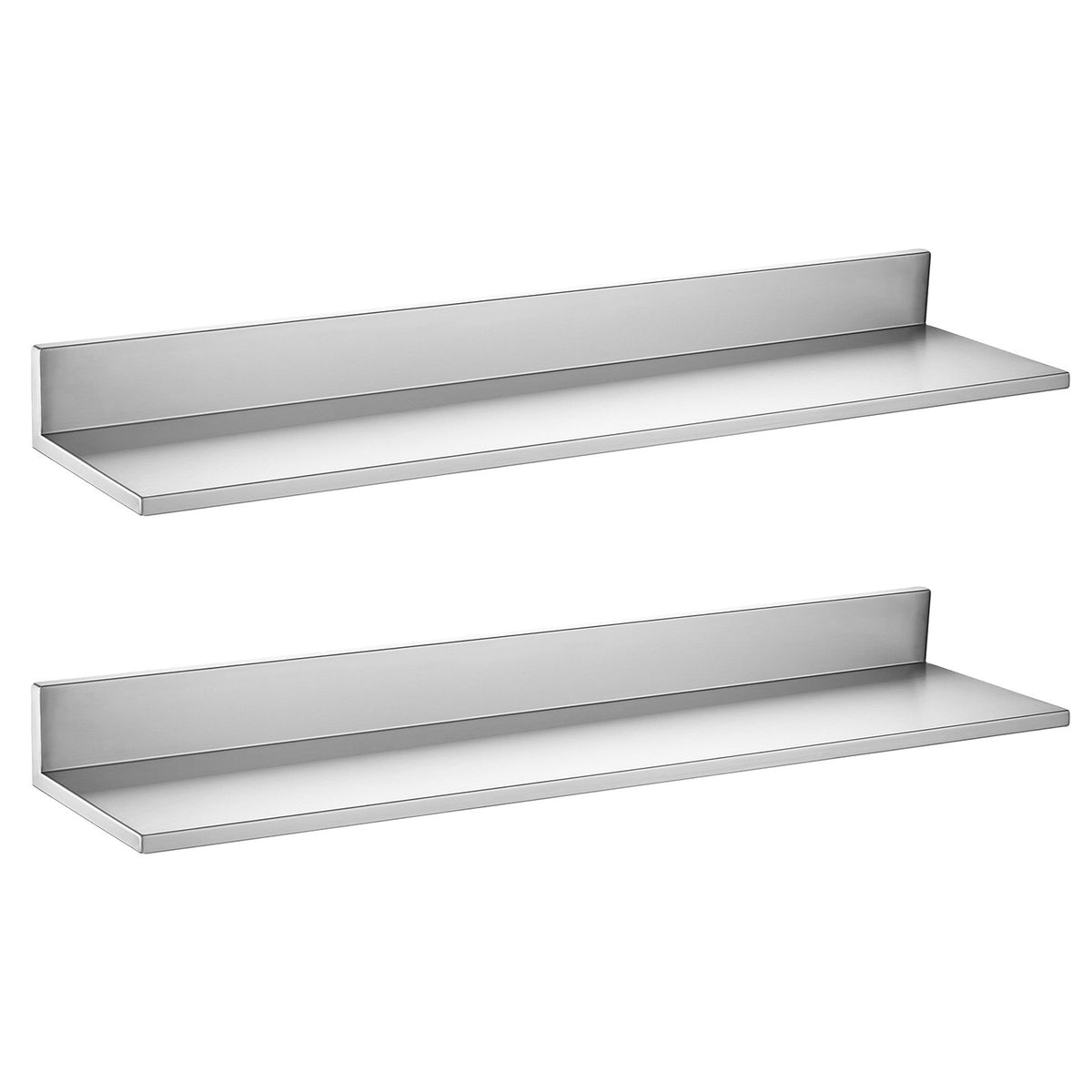 VEVOR Stainless Steel Shelf 8.6" x 36" 2-Pack Wall Mount Floating Shelf, Heavy Duty L-Shaped Commercial Shelves, 66LBS Strong Capacity, Easy to Clean, Suitable for Restaurant, Home Kitchen, Garage - BXGTJLXK2JZ8GS7BC001V0 - view 10