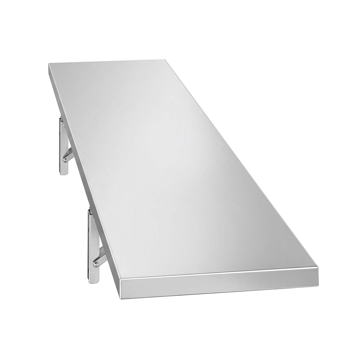 VEVOR Stainless Steel Shelf 12" x 48" Foldable Wall Mount Floating Shelf, Heavy-Duty Commercial Shelves with Brackets, 300LBS Capacity, Easy to Clean, Suitable for Restaurant, Home Kitchen, Garage - BXGTJZDK1JZ1XIGDE001V0 - view 10