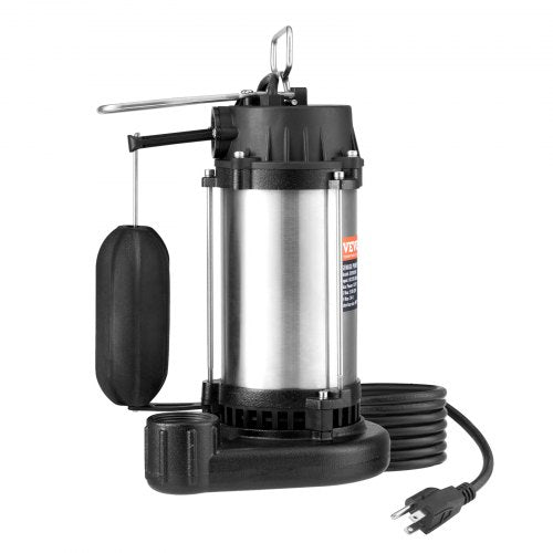 VEVOR Submersible Sewage Pump, 1HP 5770GPH, Cast Iron Sewage Water Pump with 34 ft Lift 10 ft Power Cord and Automatic Float Switch, Stainless Steel for Clean Flooded Basement Yard Farm Sewer - BXGWSBBXG10HFQ0Z8V1 - view 2