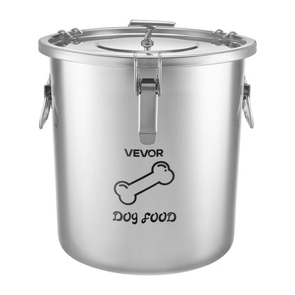 VEVOR Stainless Steel Dog Food Storage Container 17 lbs/5.28 Gal Capacity, for Living Room Kitchen, Airtight Lid & Dual Handles, 20L Large Metal for Dogs & Cats Food Rice Flour, Keep Fresh, Easy Clean - BXGXMXBXG1PCC3V5A001V0 - view 10