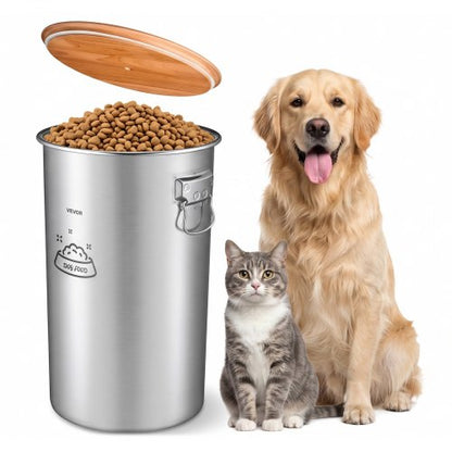 VEVOR Stainless Steel Dog Food Storage Container 30 lbs/9.25 Gal Capacity, for Living Room Kitchen, Airtight Lid & Dual Handles, 35L Large Metal for Dogs & Cats Food Rice Flour, Keep Fresh, Easy Clean - BXGXMXBXG1PCXKRN7001V0 - view 2