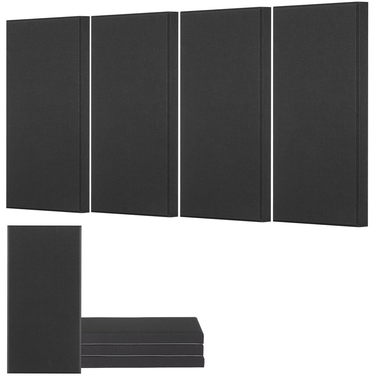 VEVOR 4 PCS Acoustic Panels, 2 inch Thick 23.6 x 11.8 inch Fiberglass Sound Absorbing Panels, Self-adhesive Soundproof Wall Boards, for Studios, Office, Home Theater,Meeting Room, Black - BXGYBHS6030C6ERCO001V0 - view 1