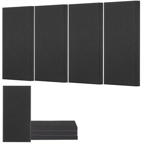 VEVOR 4 PCS Acoustic Panels, 2 inch Thick 23.6 x 11.8 inch Fiberglass Sound Absorbing Panels, Self-adhesive Soundproof Wall Boards, for Studios, Office, Home Theater,Meeting Room, Black - BXGYBHS6030C6ERCO001V0 - view 2